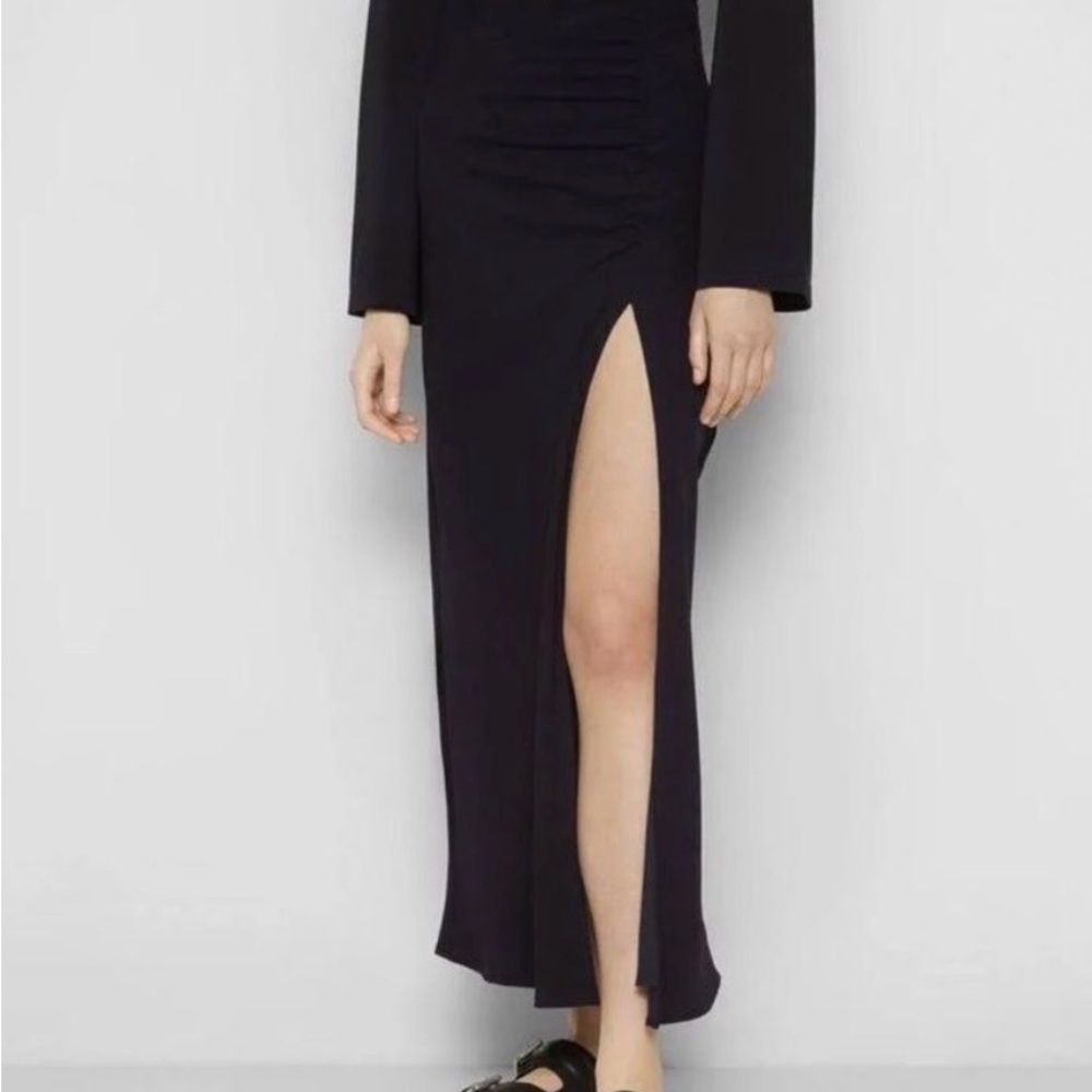 NWT IRO Black Maxi Skirt with High Slit 38